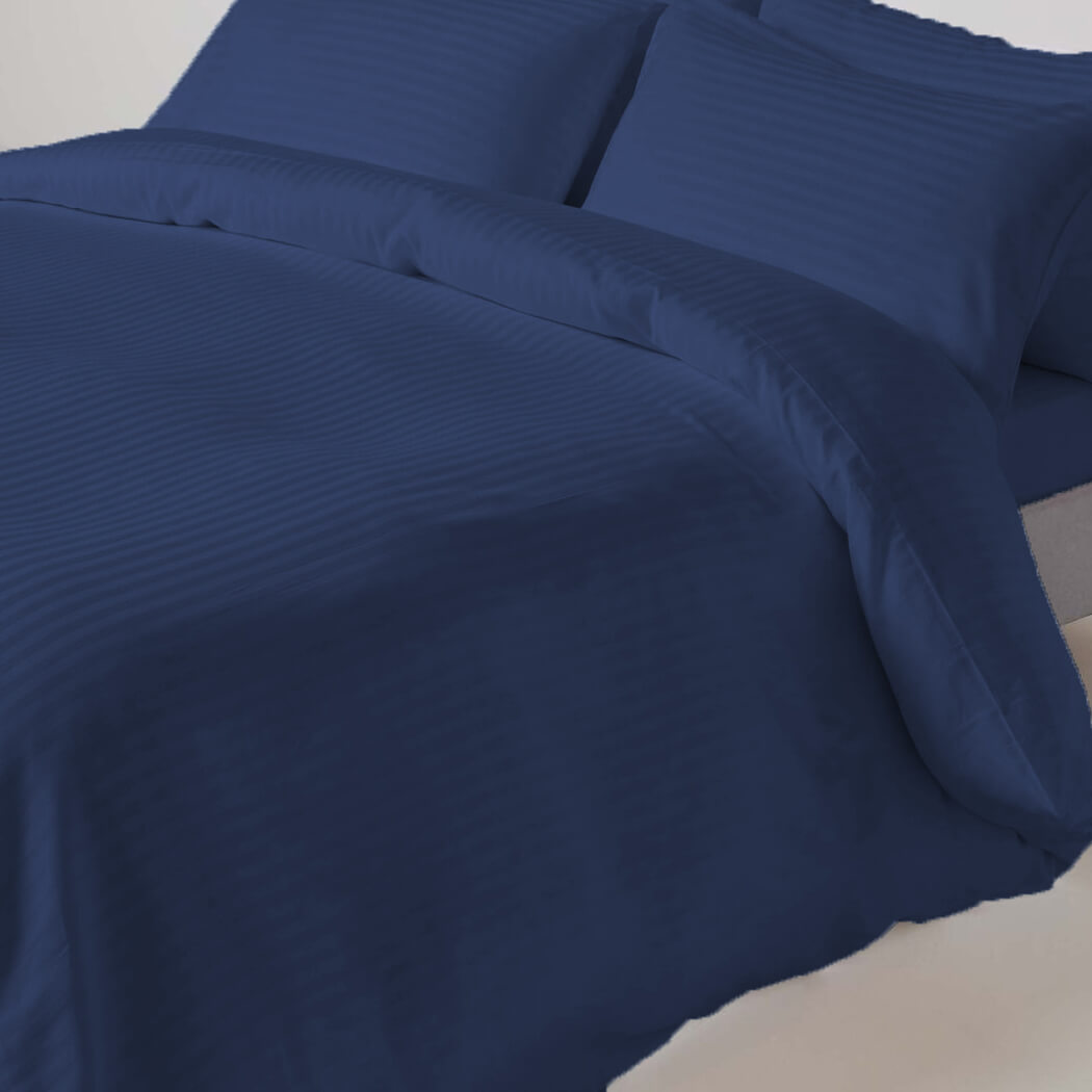 Navy DUVET COVER stripe 180X220